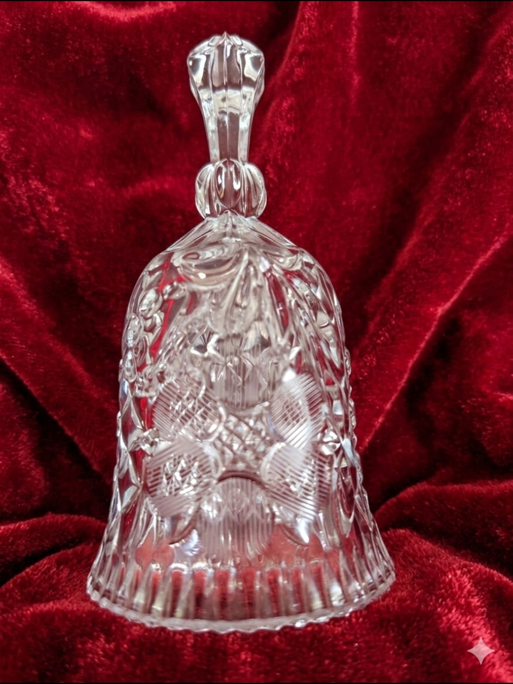 Vintage Cut Crystal Dinner Bell | Pinwheel & Star Pattern | Grandmacore Decor